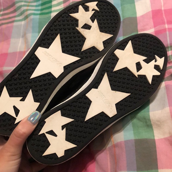 Jimmy Choo Miami Black Glitter Sneakers - Picture 5 of 8